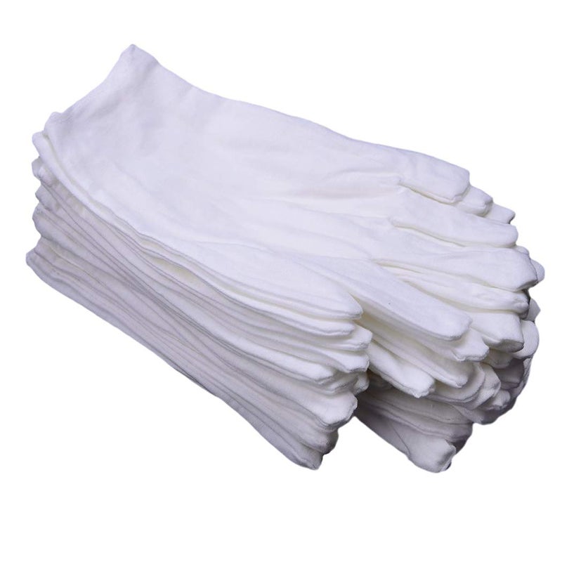 CTKcom White Soft Cotton Gloves,Large Size for Work/Lining Glove,Coin Jewelry Silver Inspection Gloves(6 Pairs) - Image 1